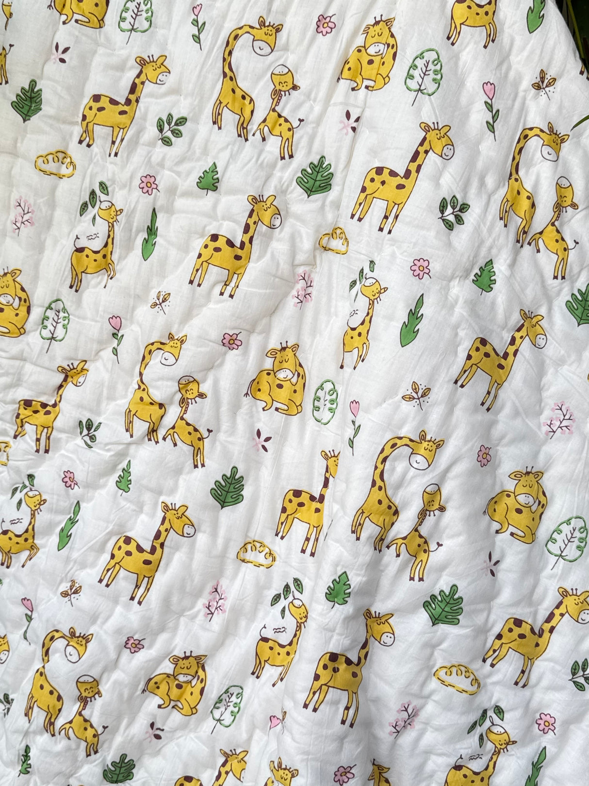 eco friendly mulmul giraffe baby dohar ideal for gifting by Indian moms living in Malaysia and the United States