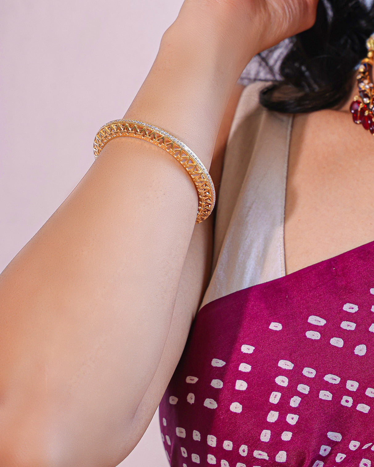 Delicate yet Striking handcrafted 92.5 silver Bangles with Zircons