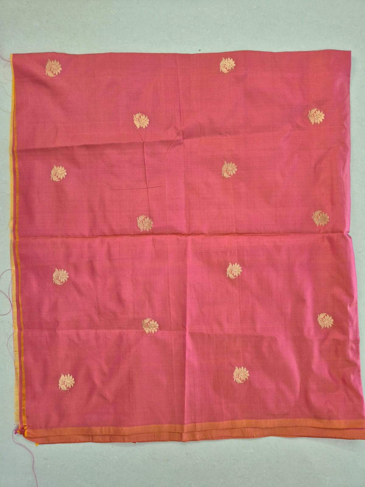 Shade of Dark Peach Pure Banarasi Silk Blouse Piece