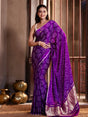 deep-amethyst-purple-hexa-pure-gajji-silk-bandhani-saree