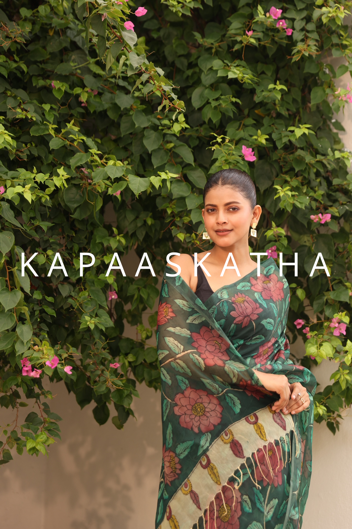 elegant-organza-kalamkari-saree