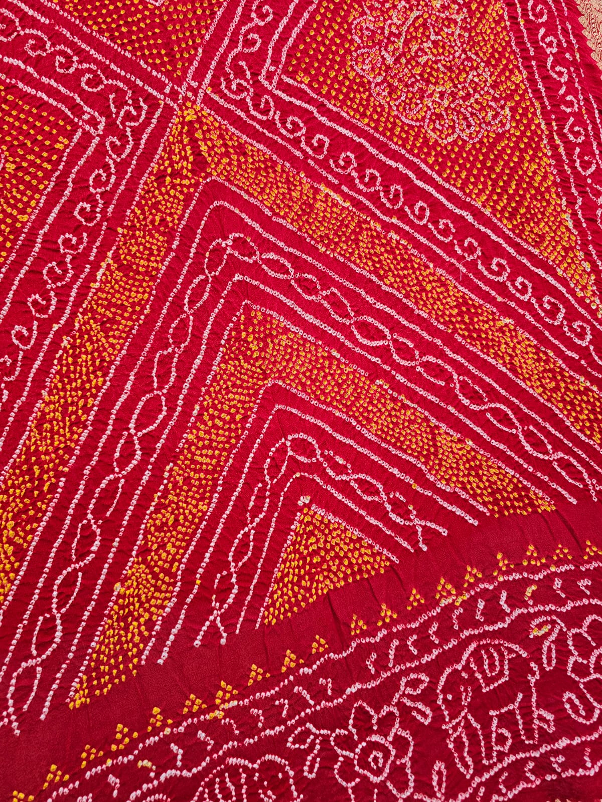 exclusive-red-banarasi-silk-bandhani-lehenga-with-pure-banarasi-georgette-dupatta