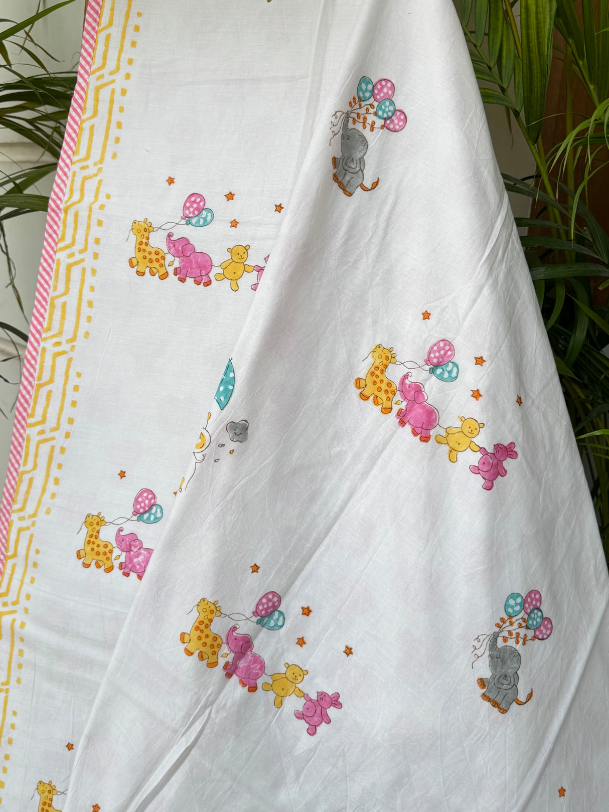 kids decorative blanket dohar elephant print mulmul fabric perfect for toddler bedroom summer retreat Arab Emirates