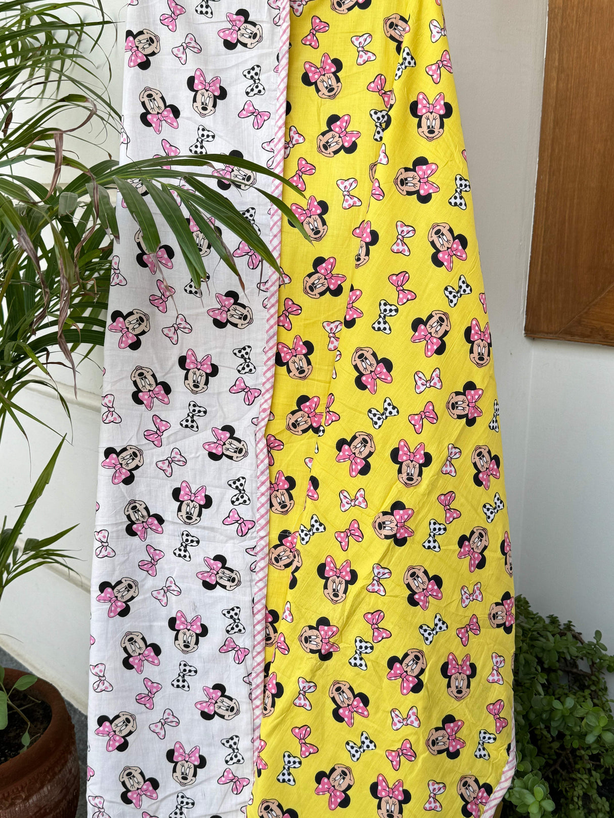 handcrafted minnie mouse print baby dohar by artisans of jaipur mulmul cotton layered ac blanket