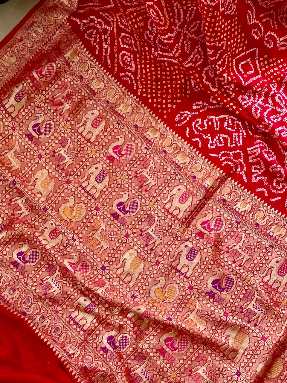 exquisite-red-banarasi-georgette-bandhani-saree