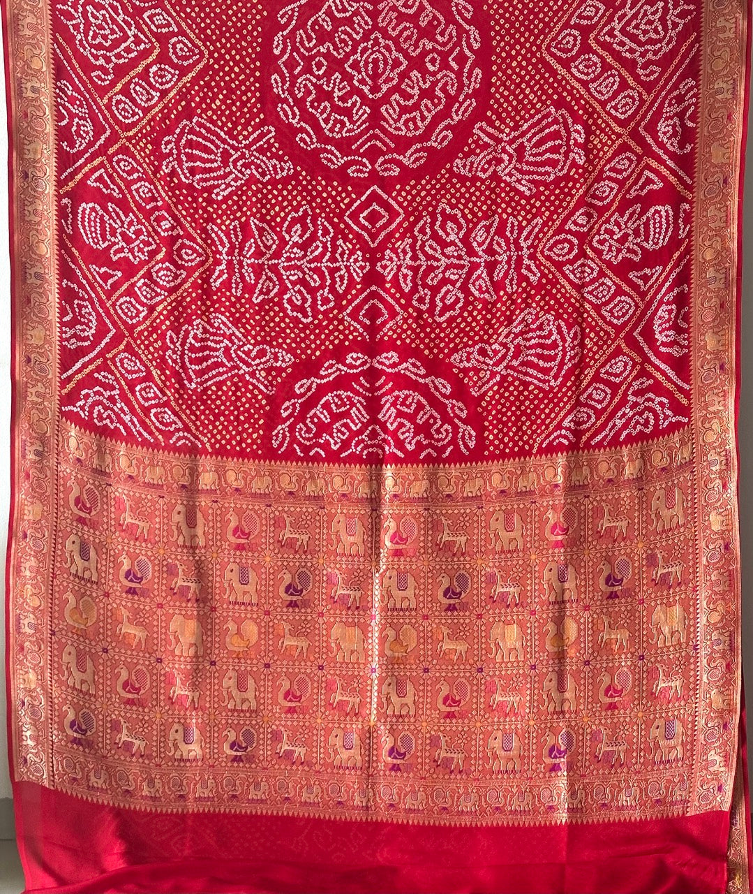 exquisite-red-banarasi-georgette-bandhani-saree