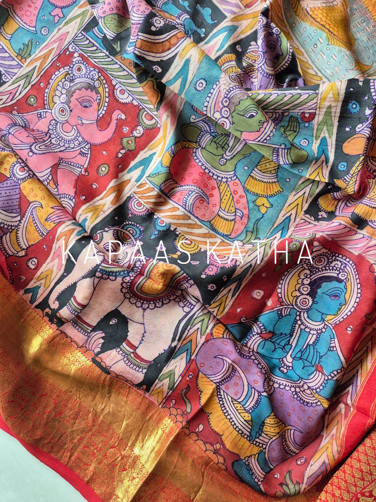 festive-silk-memoir-kalamkari-kanjeevaram-silk-dupatta