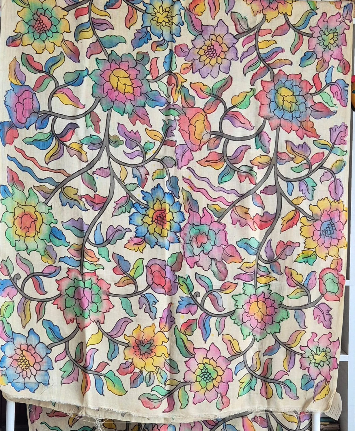 floral-pure-colourful-gajji-silk-kalamkari-saree-border-close-up