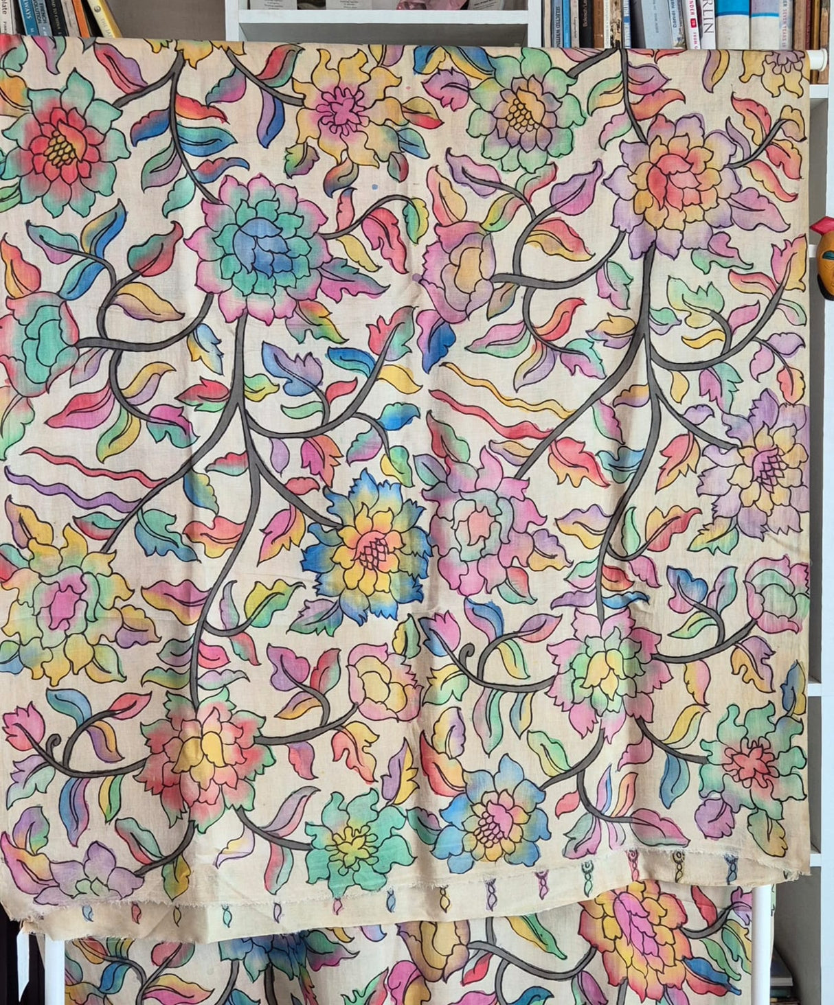 Vibrant and Bestselling Floral Pure Gajji Silk Kalamkari Saree