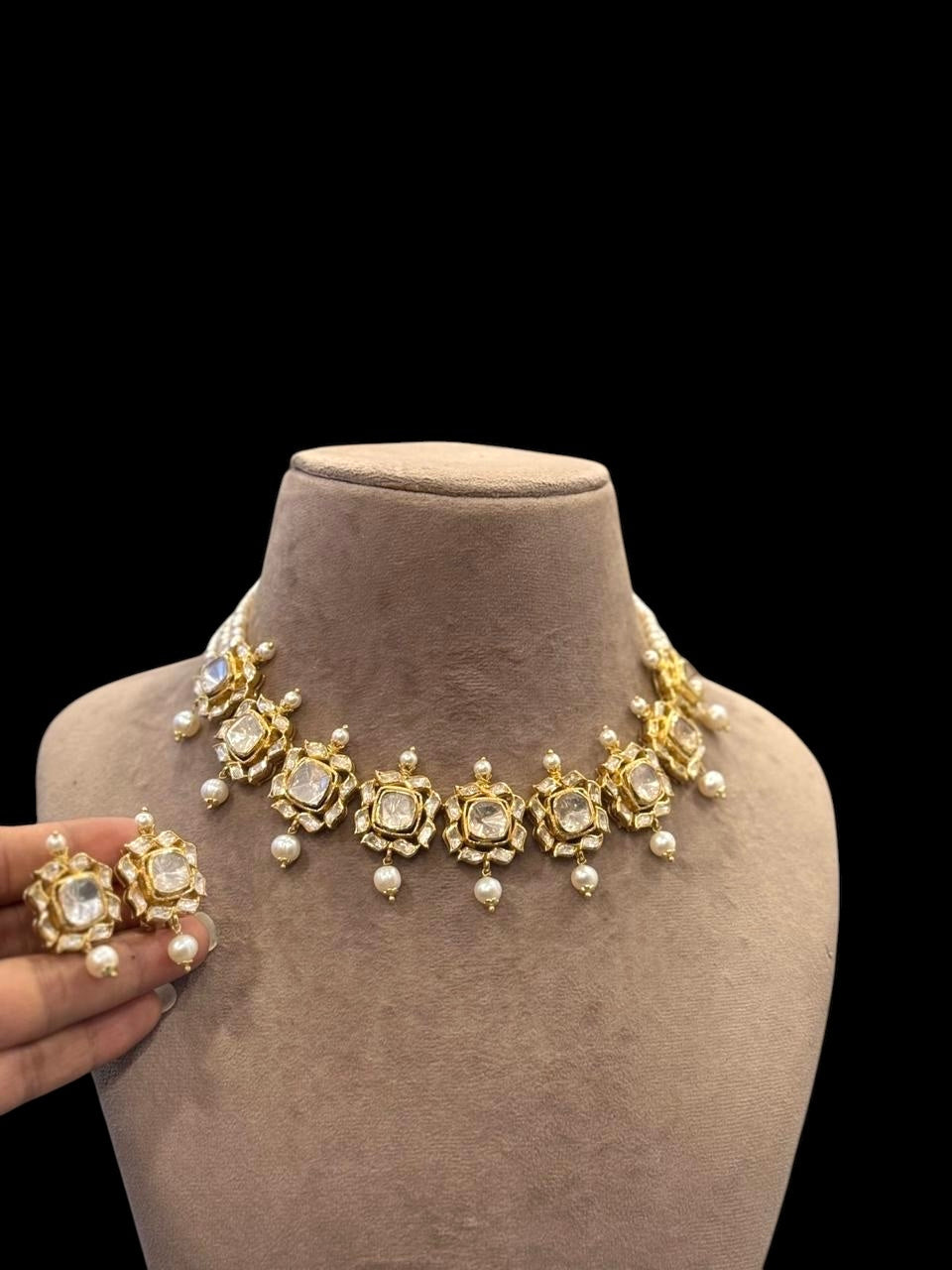 Lustrous Bloom - Timeless Floral Theme 925 Silver Necklace and Earrings