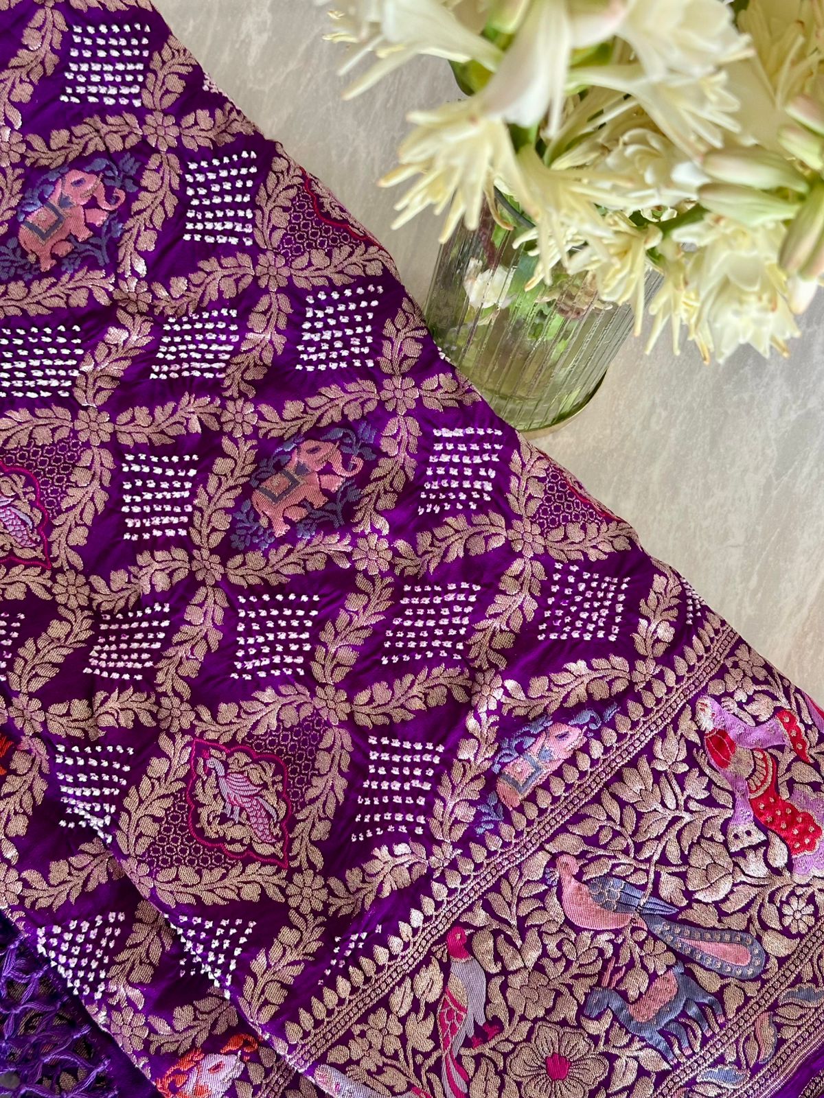 fuchsia-bloom-pure-banarsi-georgette-meenakari-bandhani-dupatta-violet