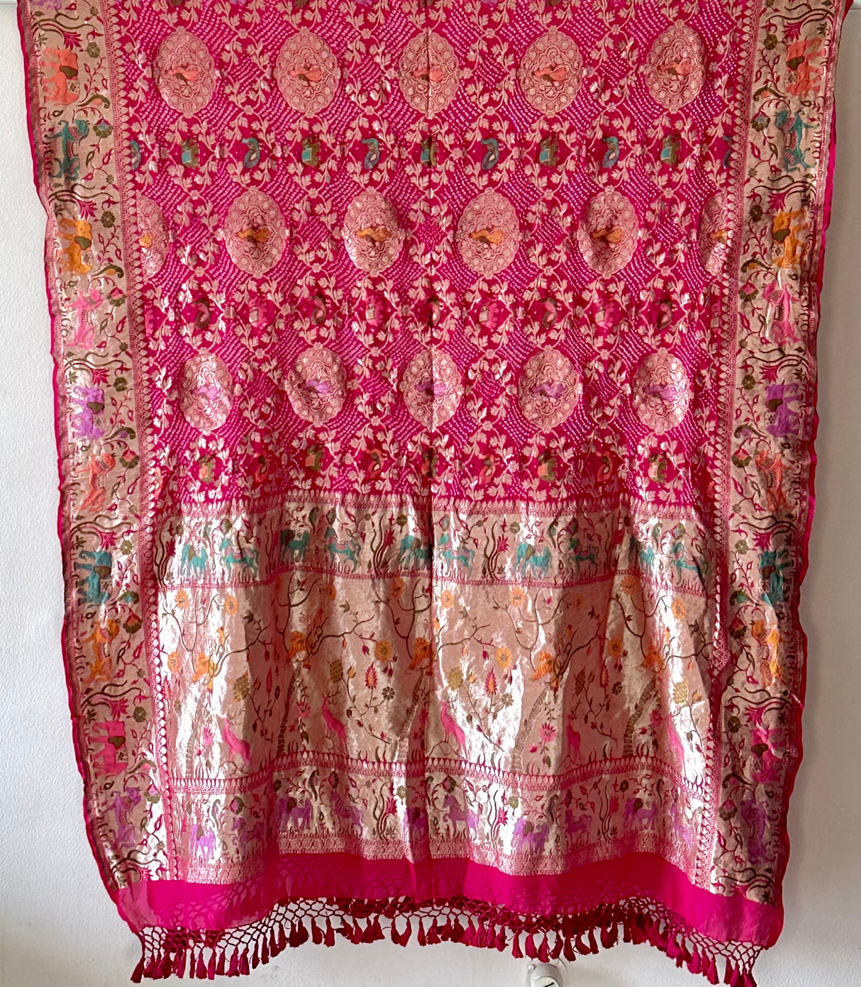 fuchsia-pink-meenakari-weave-banarasi-dupatta