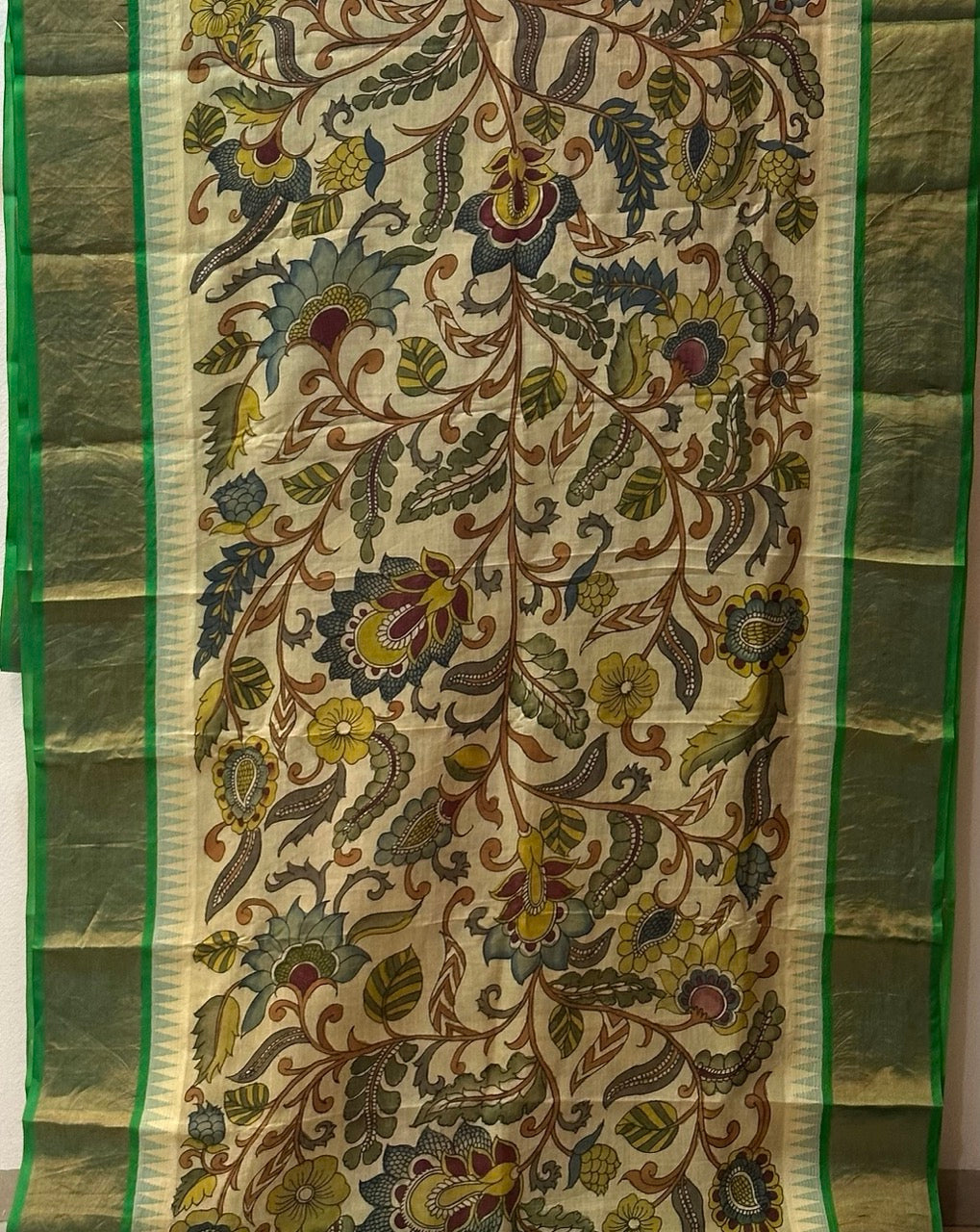 green-chettinad-silk-cotton-kalamkari-saree-border-close-up