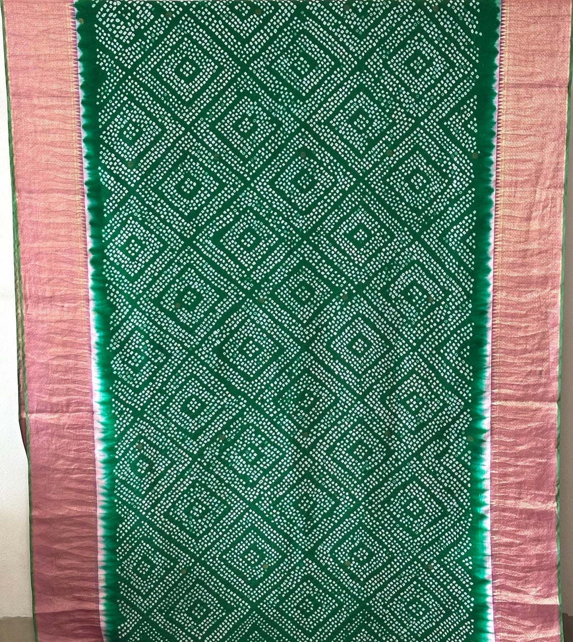 green-kanjivaram-silk-bandhani-saree