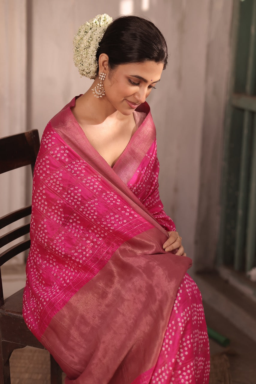 gul-chaand-pink-chanderi-silk-bandhani-saree