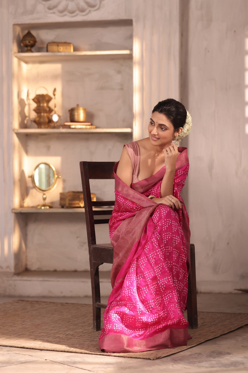 gul-chaand-pink-chanderi-silk-bandhani-saree