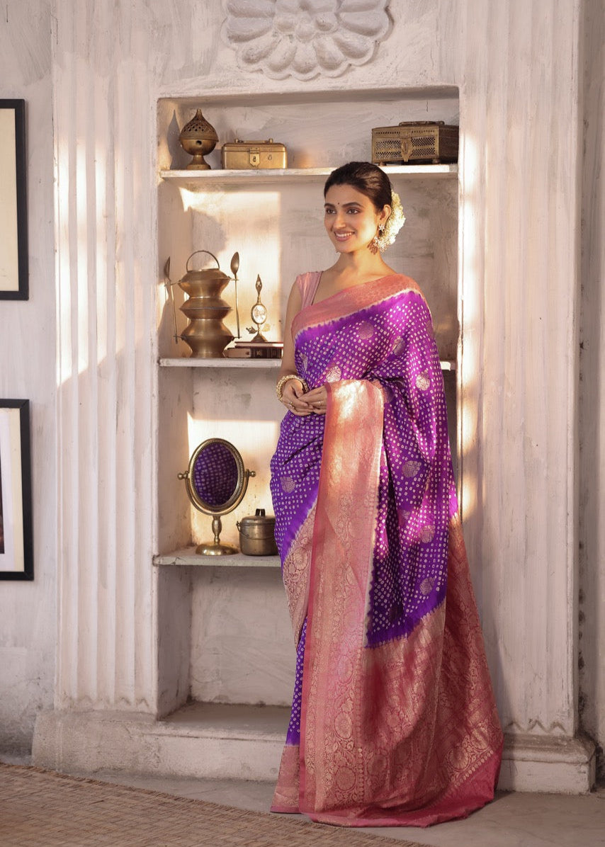 gulab-neelima-gorgeous-banarasi-silk-bandhani-saree
