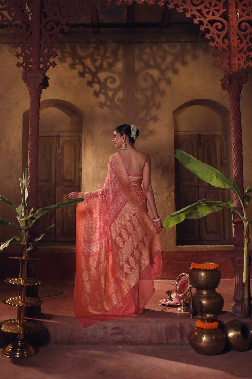 gulab-zari-pure-banarsi-gerogette-bandhani-saree