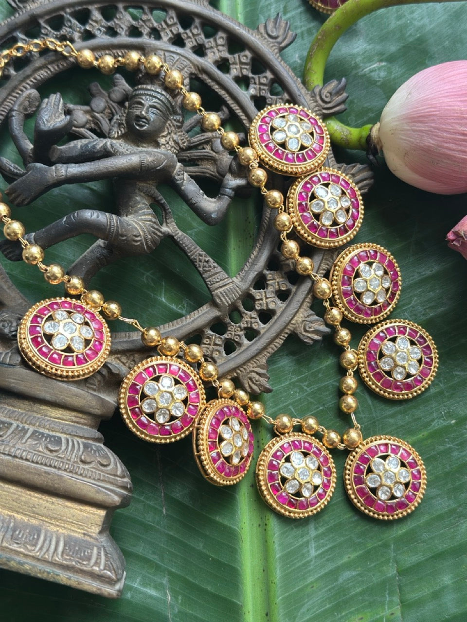 gulzaar-mohini-moissanite-polki-92-5-silver-necklace-set