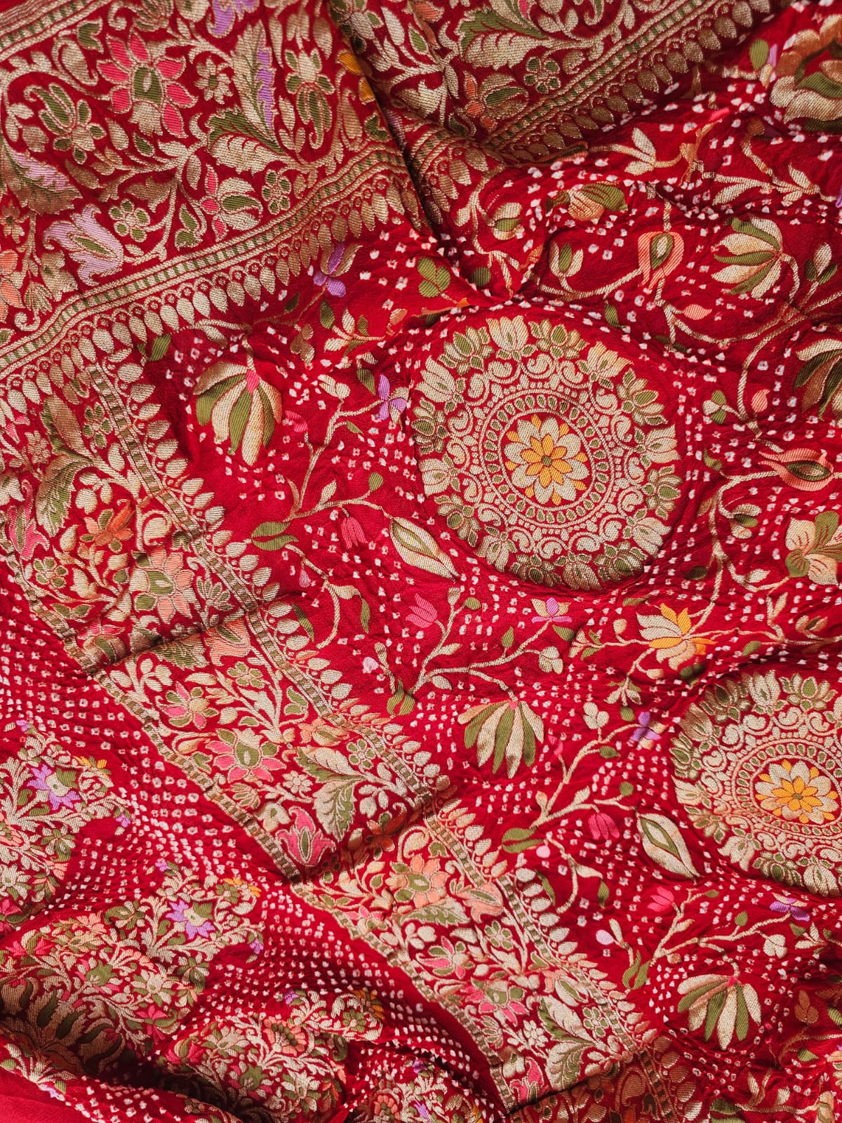 gulzaar-phoolkari-red-pure-georgette-meenakari-bandhani-dupatta