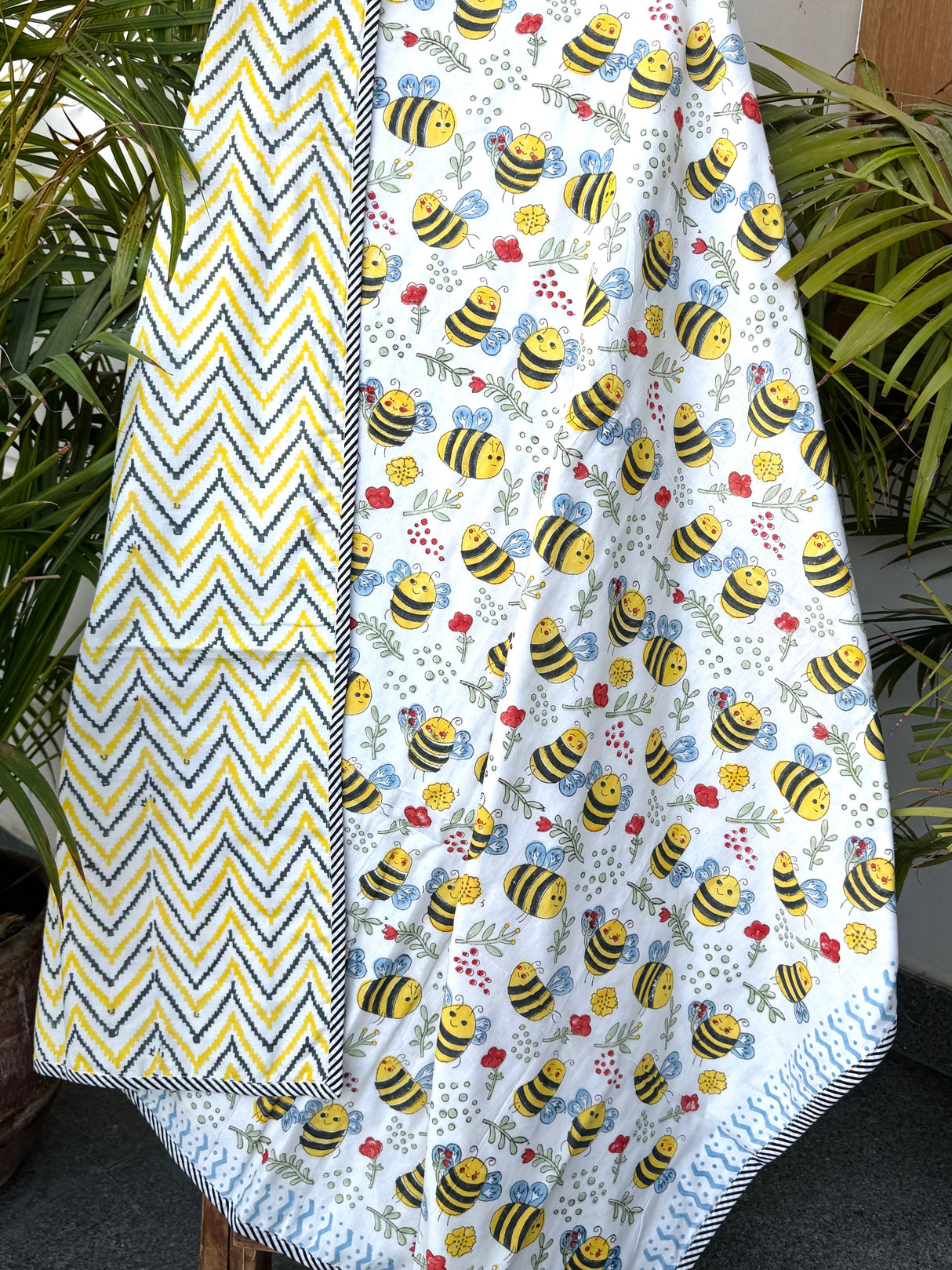 handblock-printed-layered-kids-blanket-cute-bee-theme
