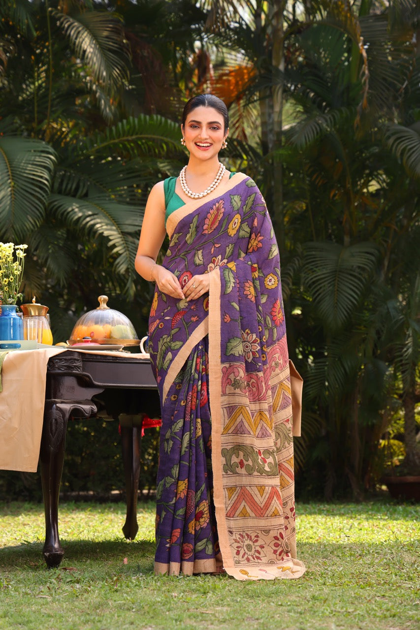 handloom-matka-silk-floral-kalamkari-saree-border-highlight