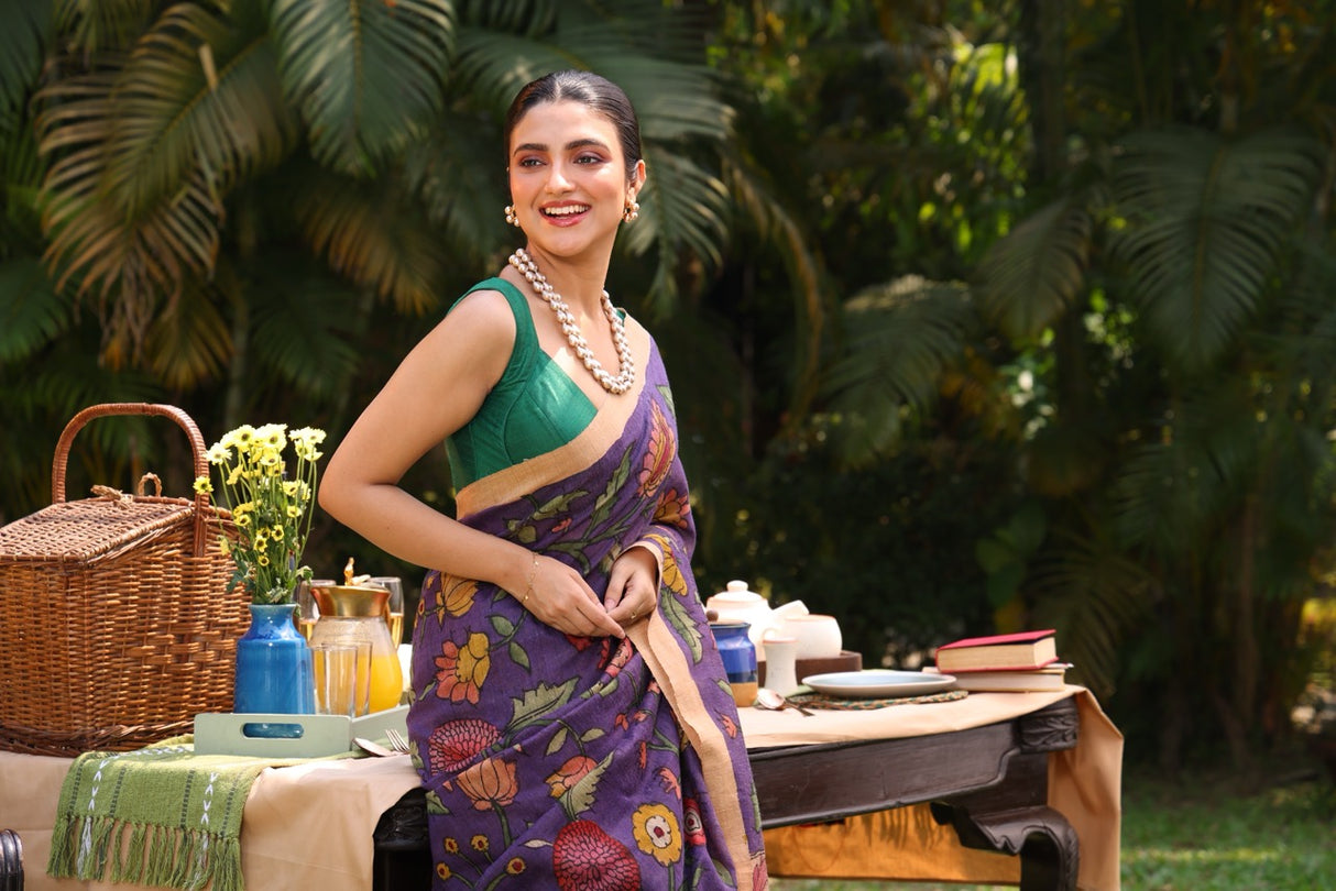 handloom-matka-silk-floral-kalamkari-saree-front-view