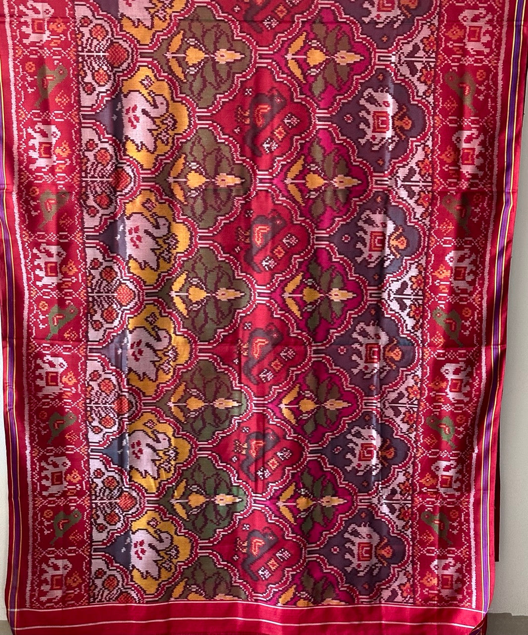 handloom-single-ikat-patola-elephant-flower-parrot-duck-saree
