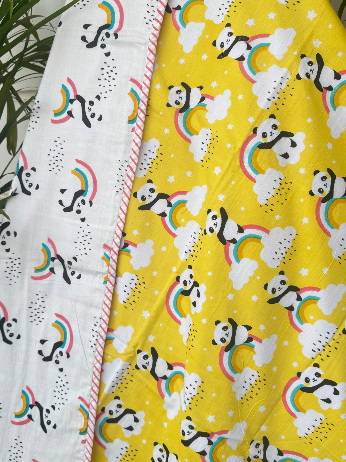 kids panda blanket breathable mulmul reversible flannel perfect for baby gifting