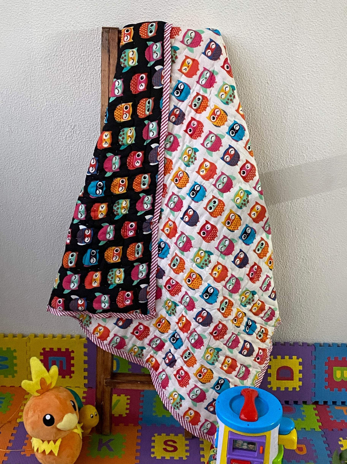 Black & White Owl Cotton Kids Quilt