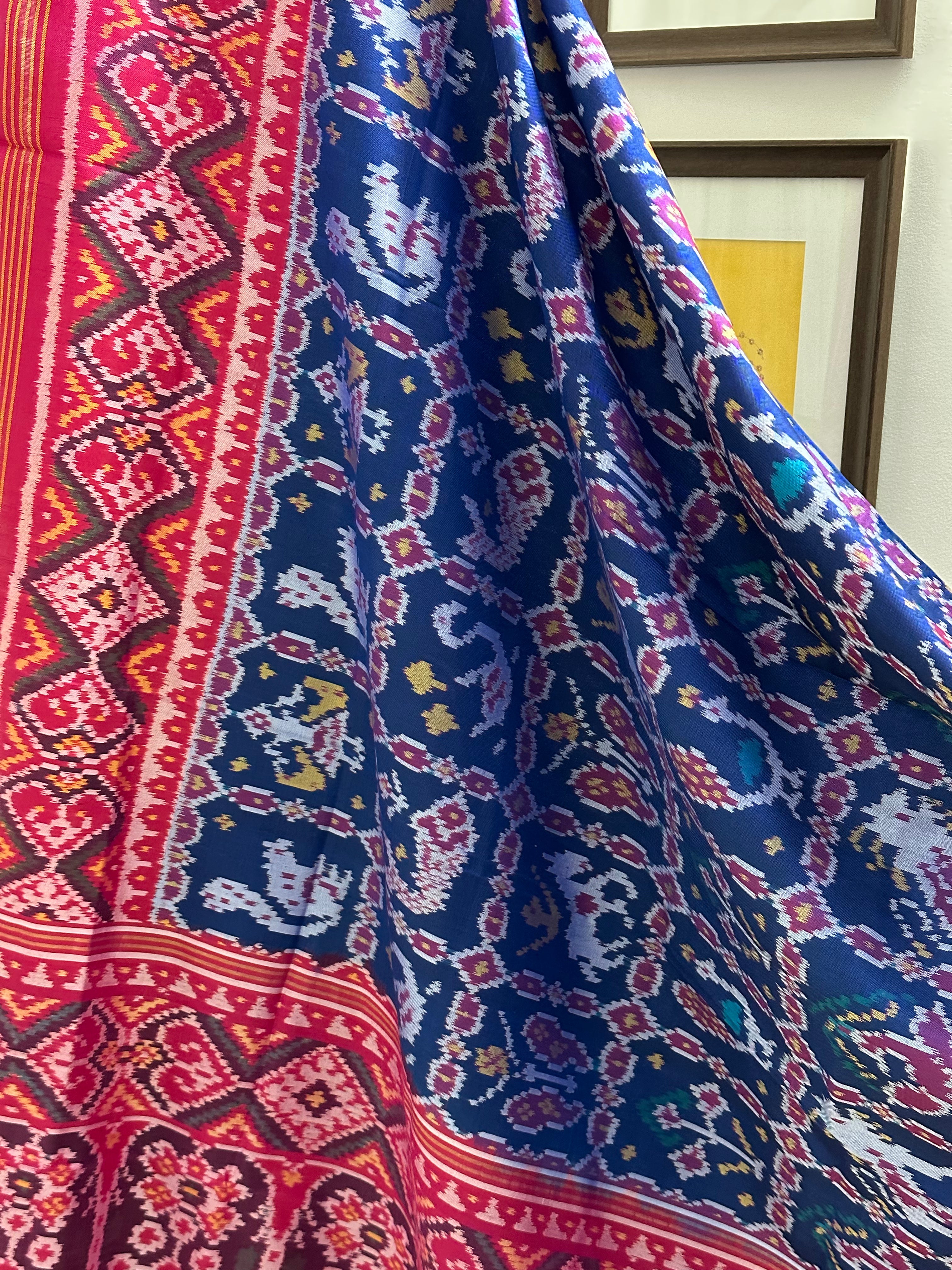 Handloom pure silk single ikat/patola dupatta