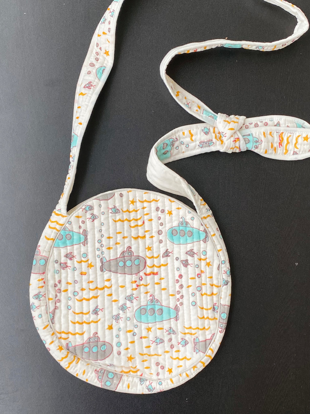 Round Sling Bag- Blockprint