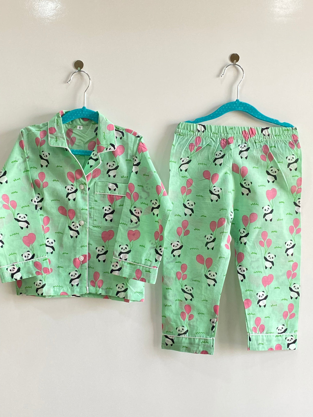 Green Panda Kids Night Suit Set