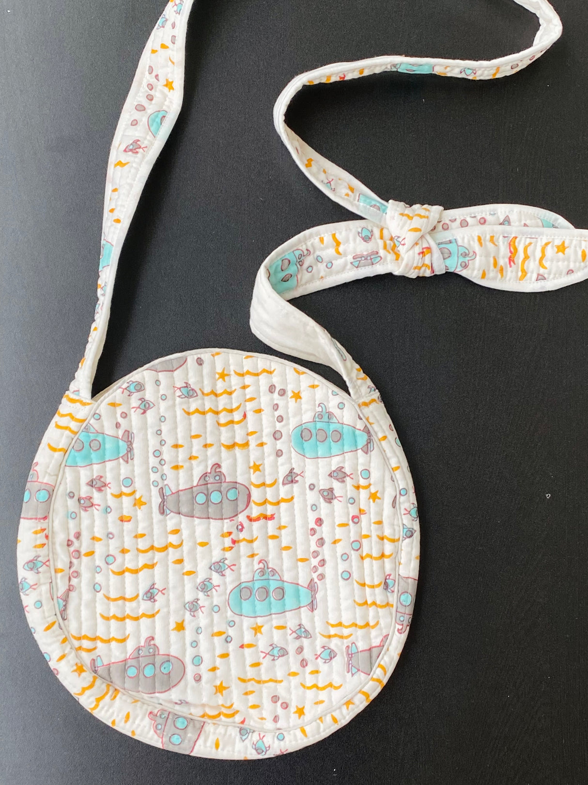 Round Sling Bag- Blockprint