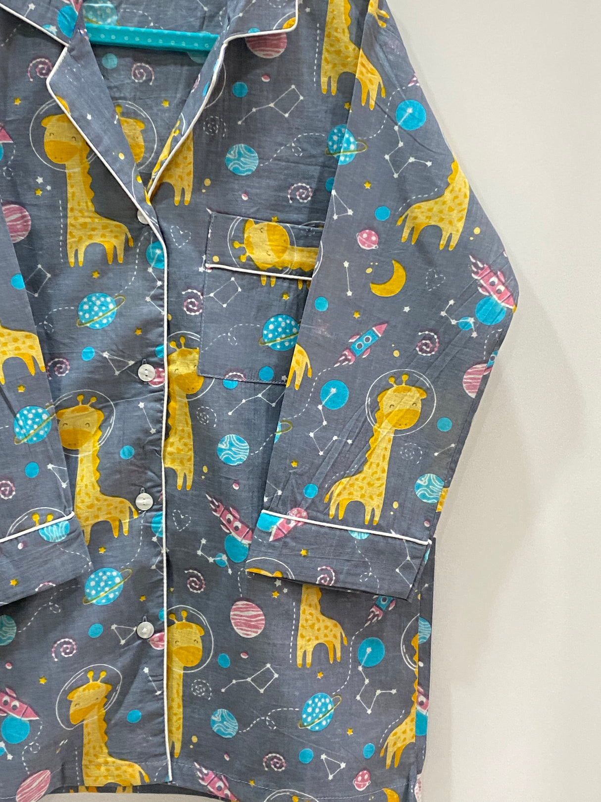 Grey Giraffe Kids Night Suit Set
