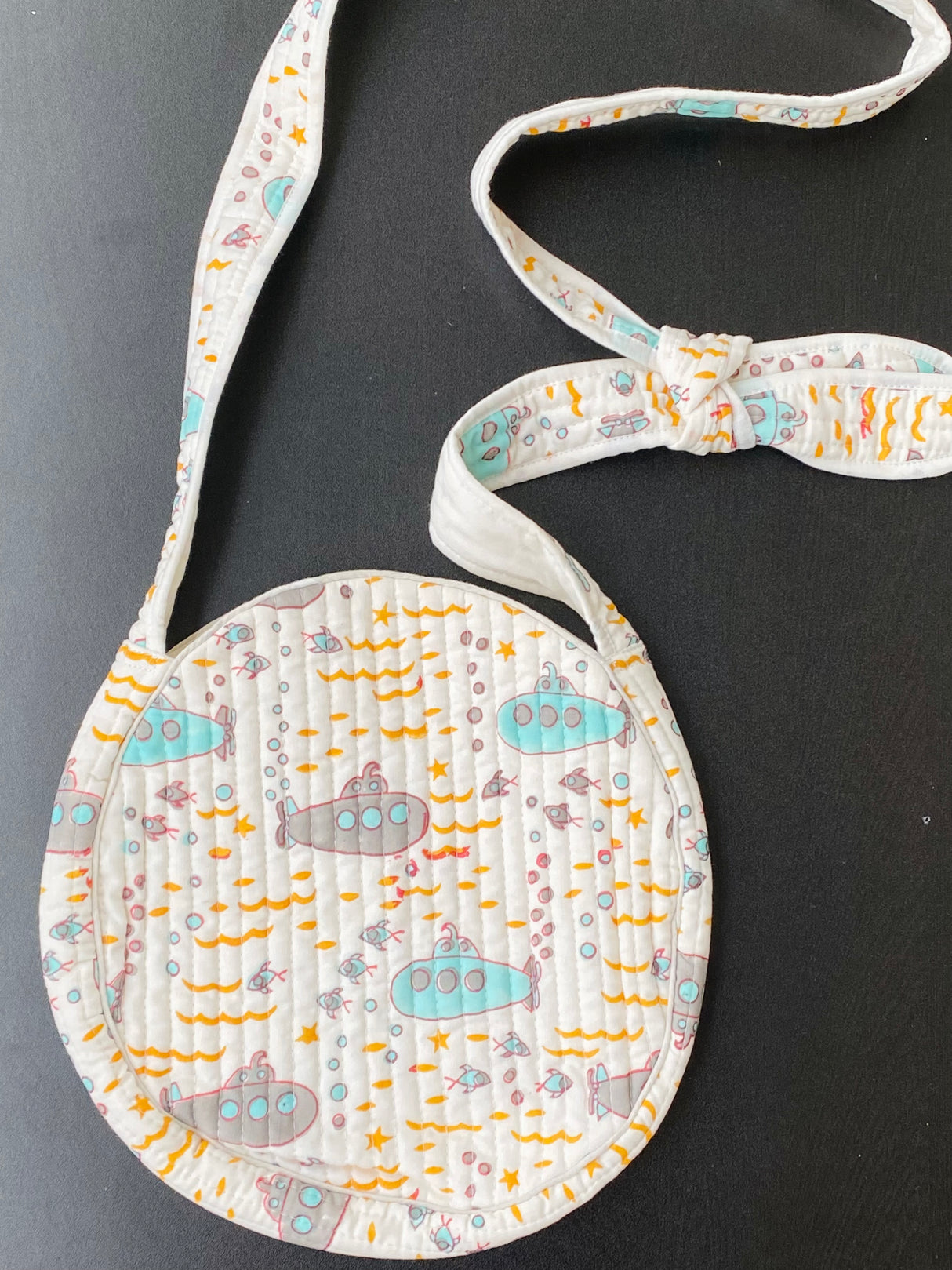 Round Sling Bag- Blockprint