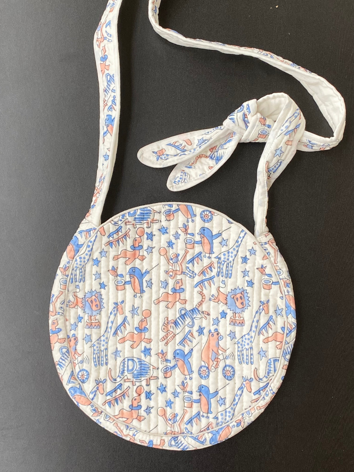 Round Sling Bag- Blockprint