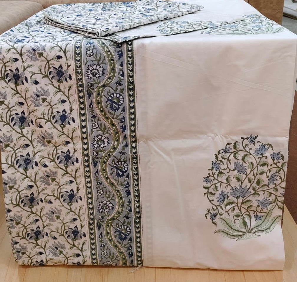 Blockprint Cotton Bedsheet -King Size (108*108 inches)