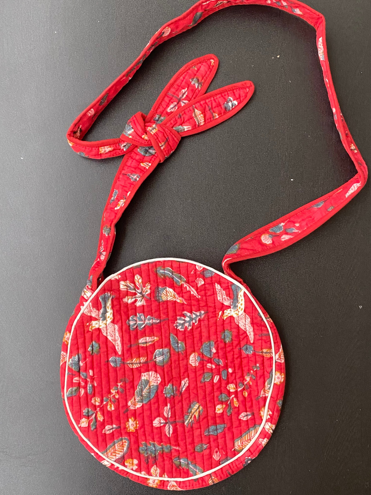 Round Sling Bag- Blockprint