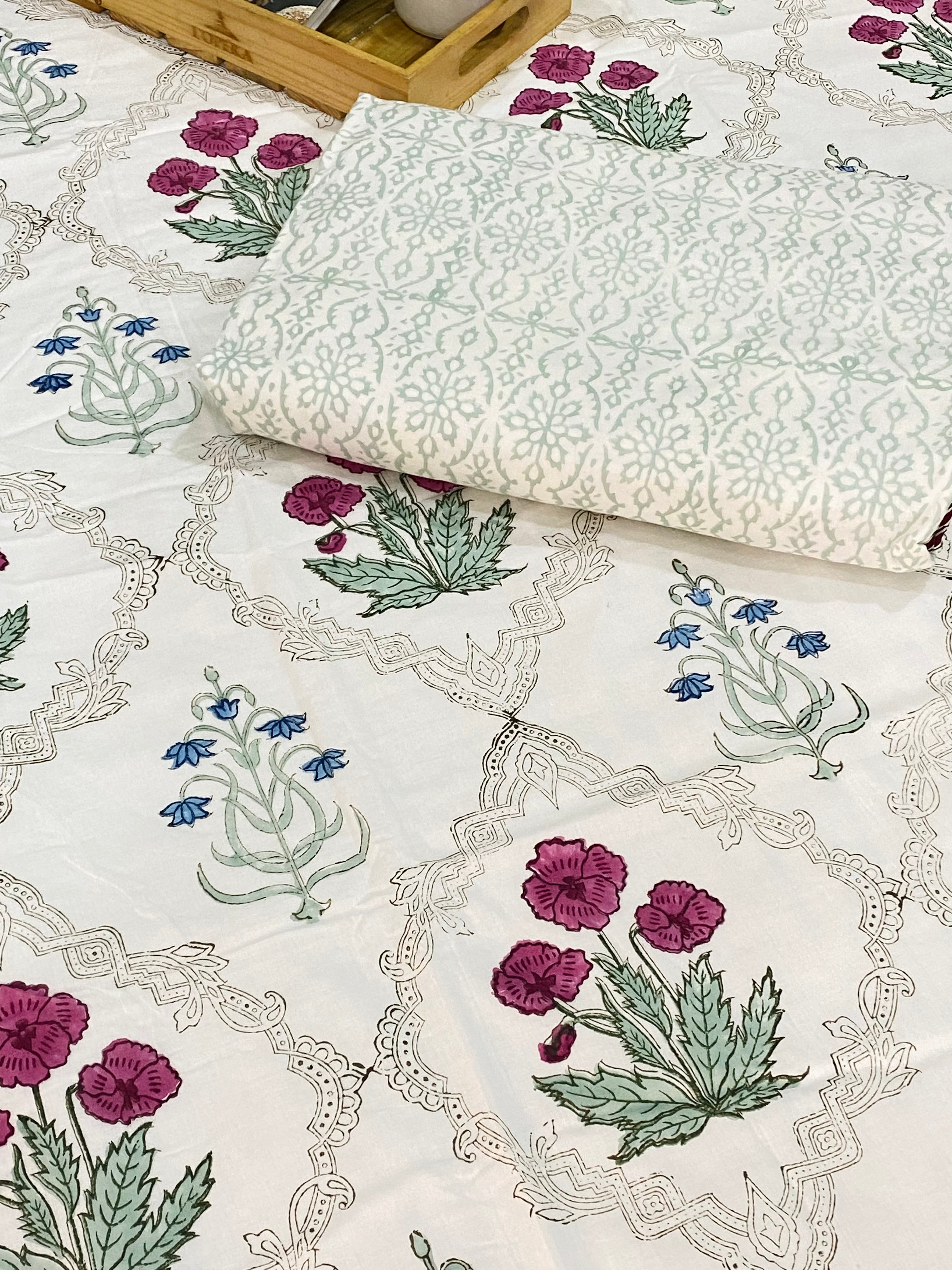 Blockprint Cotton Dohar- Single Size (90-60 inches)
