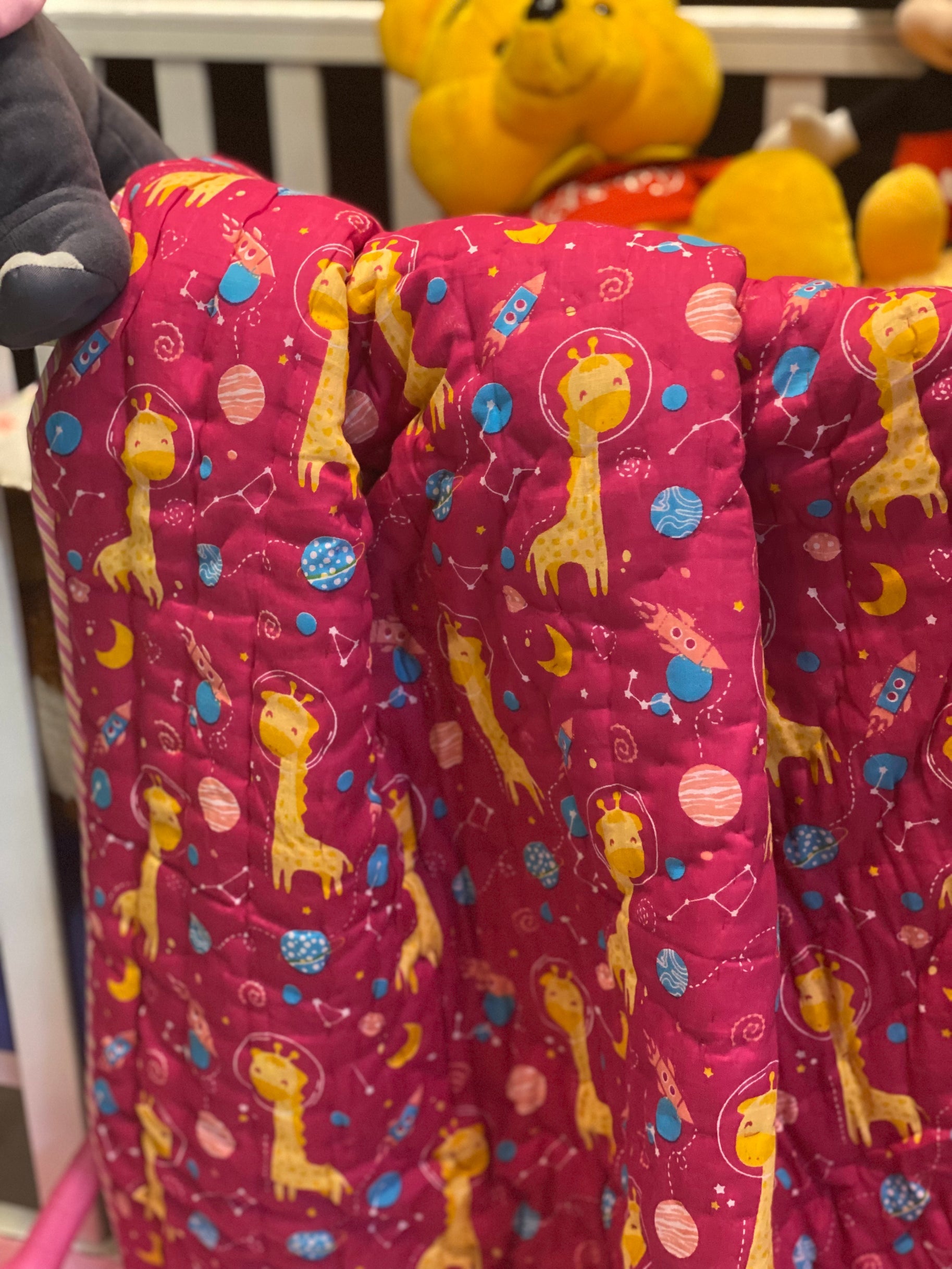 Giraffe Blockprint Kids Quilt