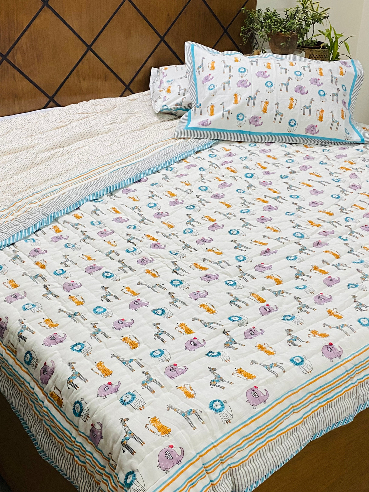 Animals Bedding Set- Blockprint