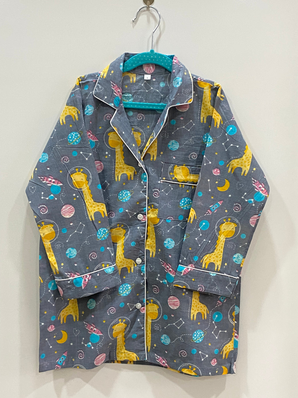 Grey Giraffe Kids Night Suit Set