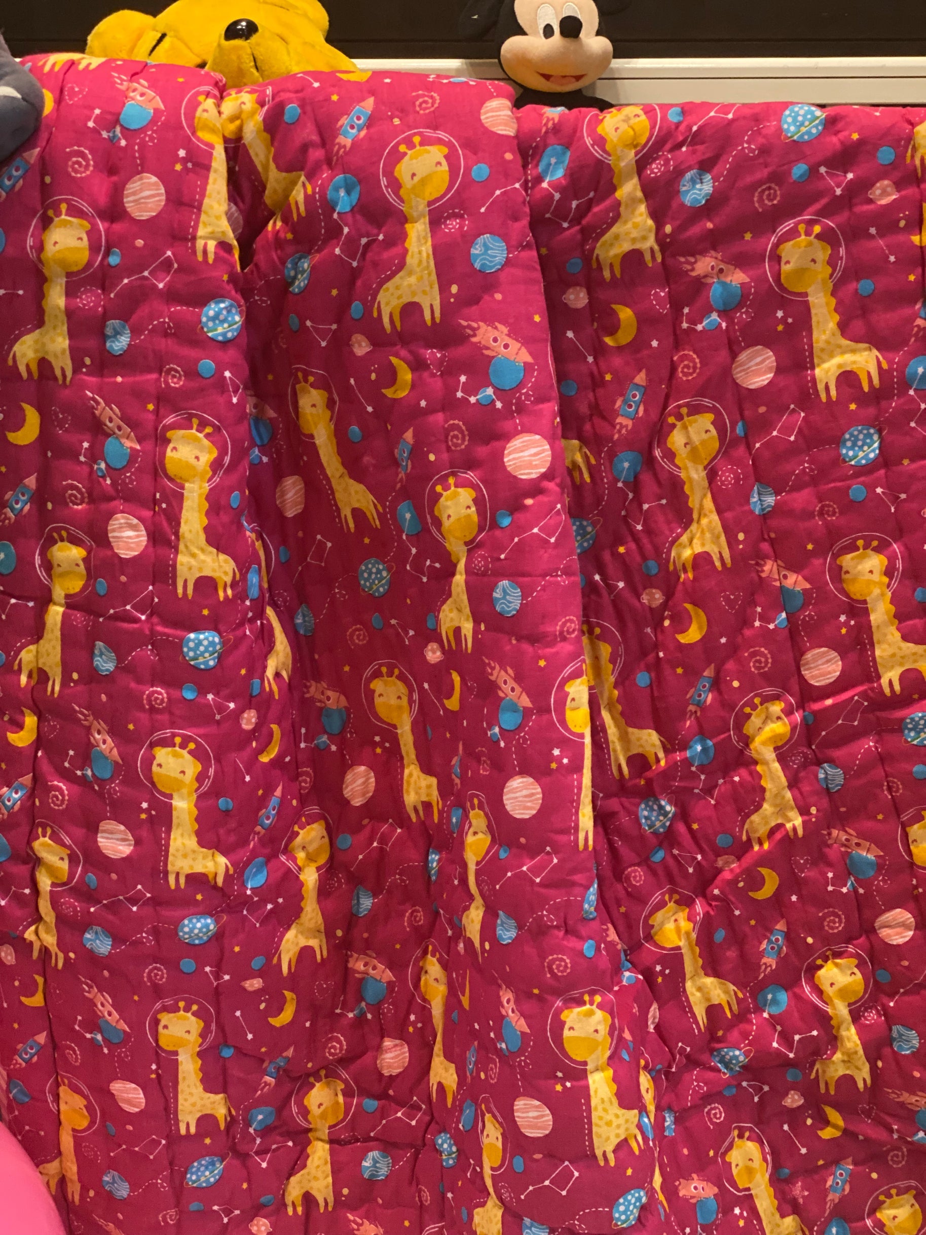 Giraffe Blockprint Kids Quilt