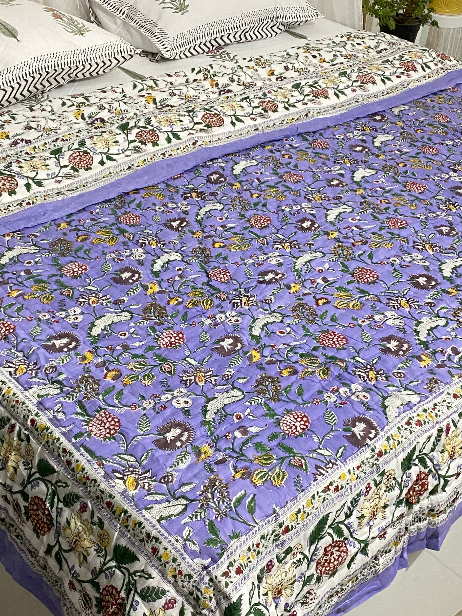 HandBlock Printed Mulmul Reversible Quilt