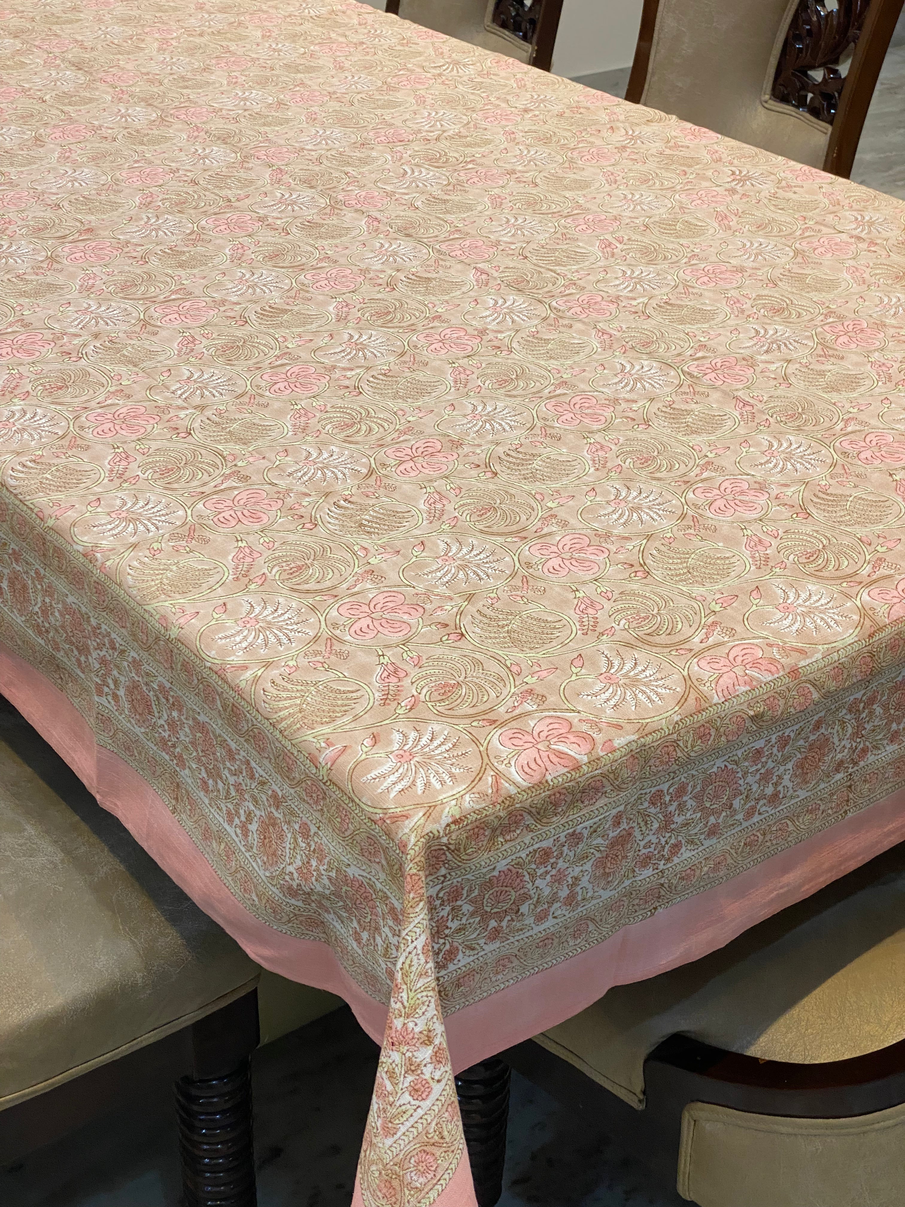 Hand Blockprinted Table Cloth 8 Seater (108*60 inches)