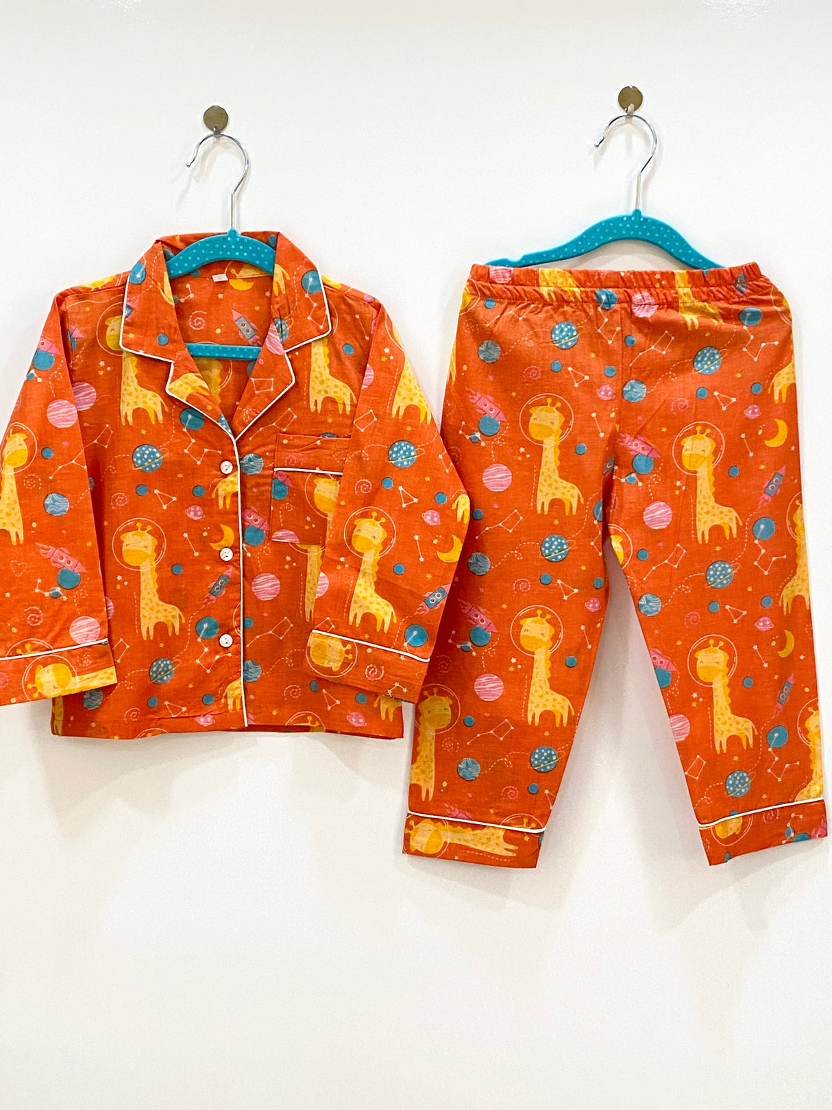 Orange Giraffe Kids Night Suit Set