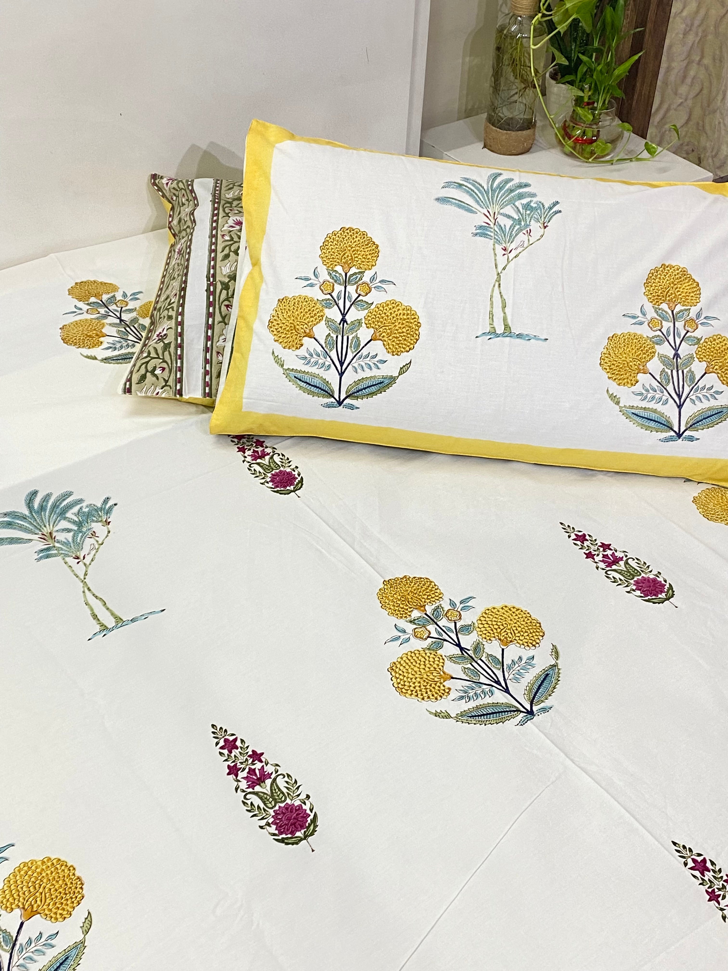 Blockprint Cotton Bedsheet -King Size (108*108 inches)