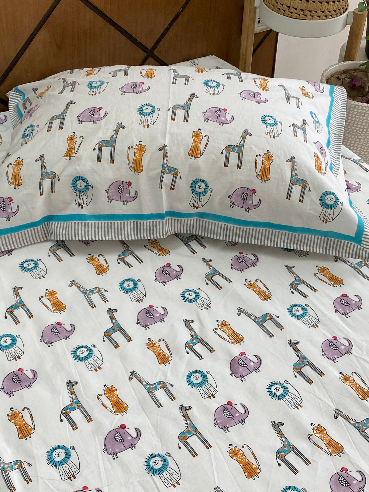 Animals Bedding Set- Blockprint