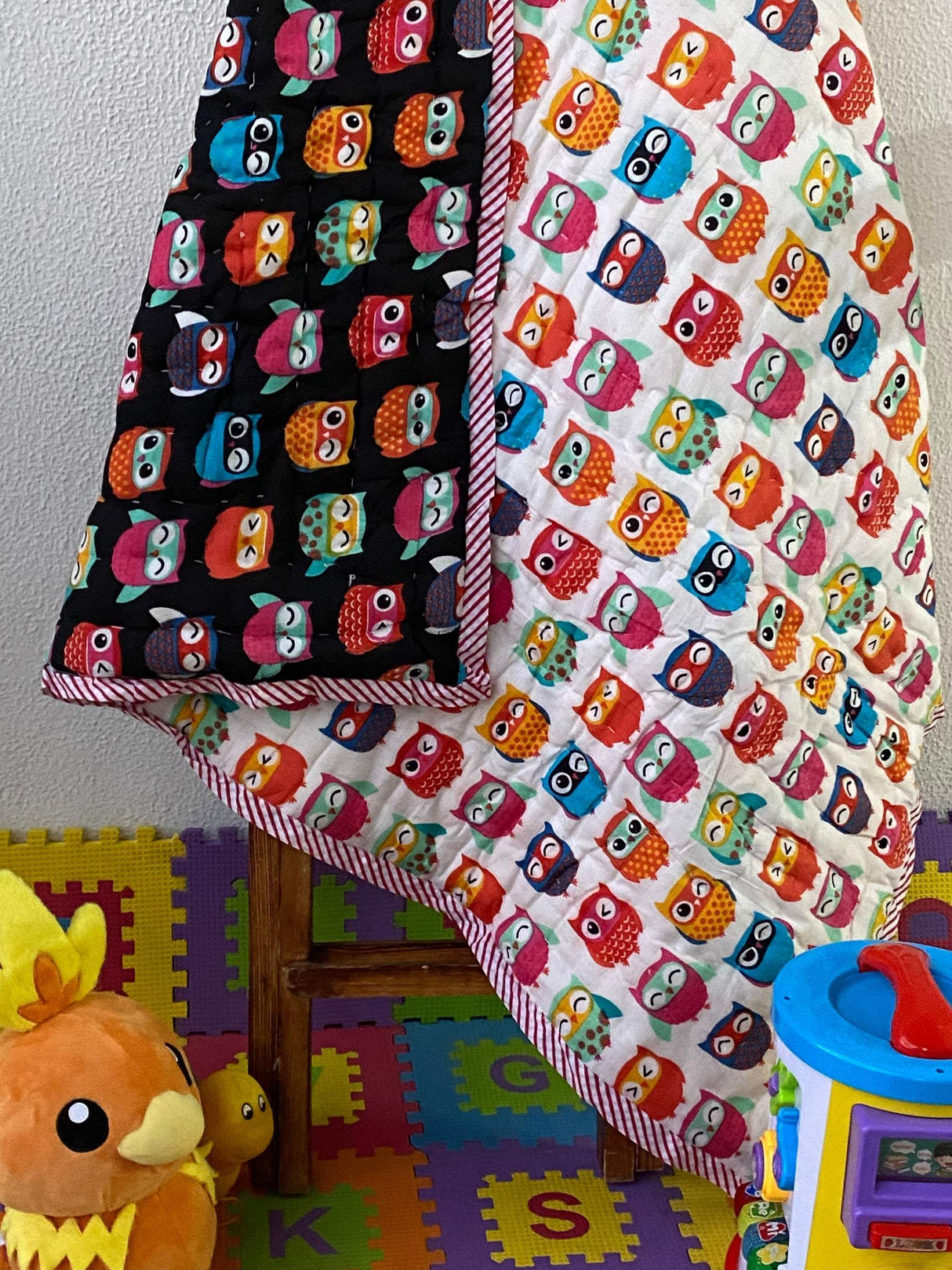 Black & White Owl Cotton Kids Quilt
